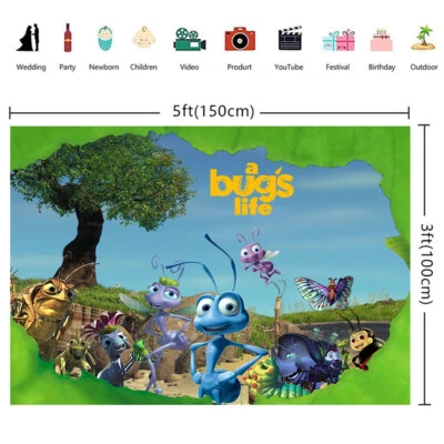 A Bug's Life Party Supplies Backdrop Banner Poster Vinyl Birthday Decor - Image 1 of 3