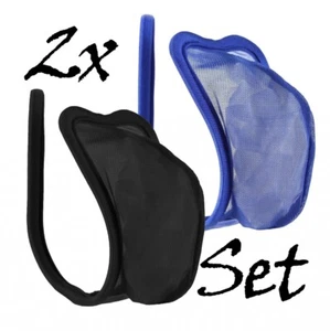 Set 2 perizoma a C nero tanga blu trasparente uomo rete lingerie mutandine S/M/L - Foto 1 di 5