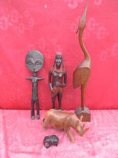 5 Belle Sculptures sur Bois __Figurines__ Afrique_