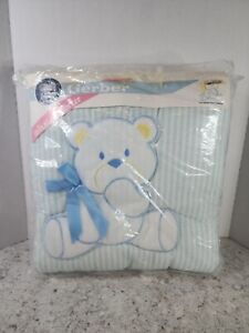 Gerber Infant Comforter Blanket Bear Collection Blue Plush Soft Vintage 1991