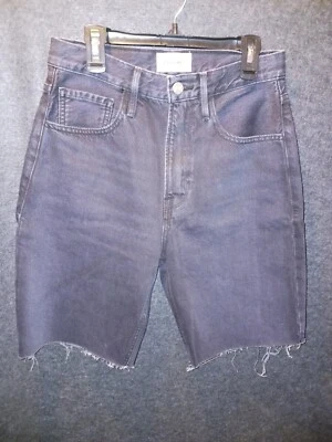 Frame Inkwell Black Bermuda Shorts High Rise Le Vintage Raw Hems Size 25 NWOT - Image 1 of 4