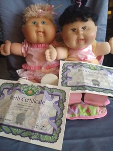 Lot Of 2 1997 CPK Baby Doll With Carrier Birth Certificate & Adoption Papers - Picture 1 of 12