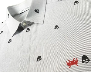Neil Barrett 16 Darth Vader Geometric Striped Dress Shirt SLIM FIT Made In Italy - Picture 1 of 9