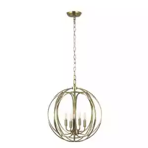 Yosemite Home Decor Brass 4-Light Chandelier - Picture 1 of 10