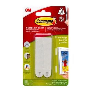 Tiras Adhesivas para Colgar Cuadros Grandes, Pack de 4 x 2 Tiras Blancas, Para - Imagen 1 de 8