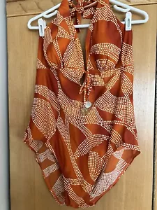 NWT Beautiful Women’s Plus Size Two Piece Swim Set Orange Size 22W - Picture 1 of 9