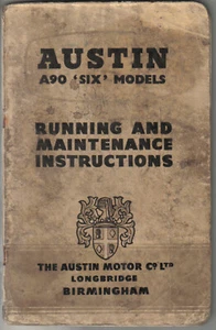 Austin A90 Six Westminster original 1954 Handbook Pub. No. 1145 - Picture 1 of 1
