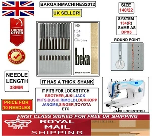 SEWING MACHINE NEEDLES JACK INDUSTRIAL LOCKSTITCH SYSTEM 134R,DPX5 SIZE:140/22 - Picture 1 of 4