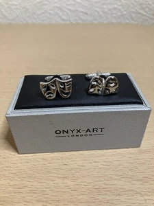 Onyx-Art Comedy Tragedy Cuff Iinks - Picture 1 of 5