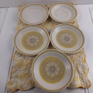 5 Vintage Franziskaner Hacienda Gold Beige Untertassen - 6 3/8" - Bild 1 von 5