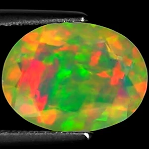1.80 Ct Natural Ethiopian Faceted Opal Gemstone Multi Color Oval Cut - Picture 1 of 2