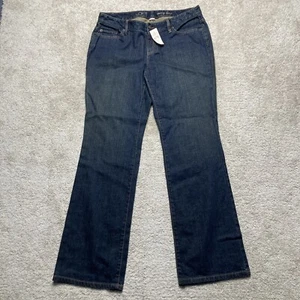 NEW Ann Taylor Loft Womens 10 Curvy Boot Mid Rise Dark Wash Blue Jeans 33x32 - Picture 1 of 16