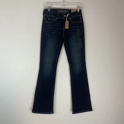 American Eagle Jeans Womens 0 Kick Boot Super Stretch Mid-rise Dark Wash Boho - Image 1 of 4