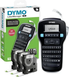 DYMO LabelManager 160 Portable Label Maker Bundle, Machine + 3 Tapes, Silver - Picture 1 of 8