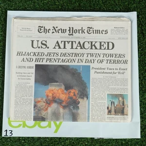 GIORNALE NEW YORK TIMES ORIGINALE NON CIRCOLATO 12 SETTEMBRE 2001 (EDIZIONE 11/9) - Foto 1 di 3