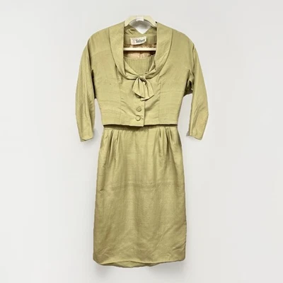 Vestido y chaqueta de fiesta vintage Toni Edwards dorado cintura 26 pulgadas Foto 1 de 4