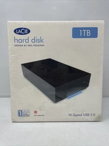 Sealed New LaCie Hard Disk Designed by Neil Poulton 1TB 1000GB Hi-Speed USB 2.0 - Afbeelding 1 van 6