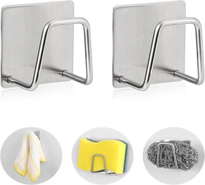 2 Pack Stainless Steel Sponge Holder Kitchen Sink Rustproof Caddy Organizer - Picture 1 of 8