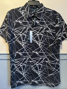Perry Ellis Stretch Geometric Dark Sapphire/White Slim Fit Medium Stretch NWT - Picture 1 of 8