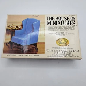 Vintage The House of Miniatures No. 40016 Chippendale Wing Chair unassembled - Picture 1 of 8