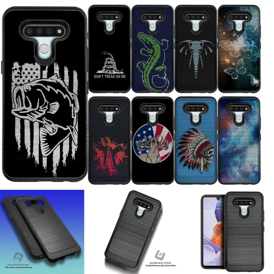 For [LG K51/ Reflect/ Q51][EMBOSSED DUO SET8] Dual Layer Grip Case - Image 1 of 1