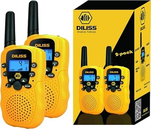 DILISS Kids Walkie Talkie Talks Toy 3-Mile Range for Camping Party Gift Yellow - Zdjęcie 1 z 7