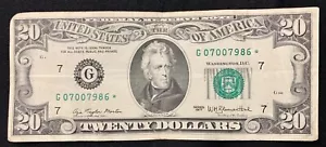 1977 $20 Twenty Dollar Star Note Serial G07007986* Rare Old Money - Picture 1 of 2