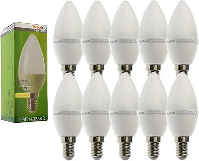 10x 5 Watt LED Leuchtmittel Kerze E14 in 3 Stufen dimmbar Trango E14035KD-10 - Bild 1 von 2
