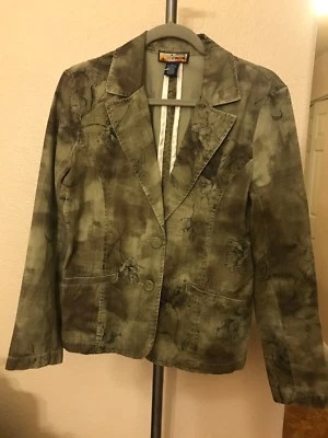 Chaqueta Blazer Havana Jacks Café Verde Floral Talla 10 Caja P Foto 1 de 4