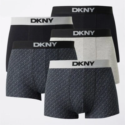 Paquete de cinco calzoncillos boxer DKNY para hombre talla M-XL precio de venta sugerido por el fabricante 60 GBP Foto 1 de 4