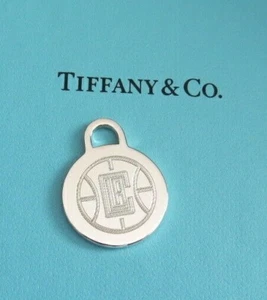 TIFFANY & CO STERLING SILVER LA CLIPPERS BASKETBALL CHARM PENDANT W/ BOX POUCH - Picture 1 of 3