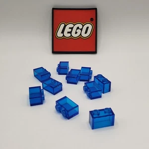 LEGO 1 x 2 Brick TRANS DARK BLUE (x10) 3065 NEW PARTS LOT - Picture 1 of 3
