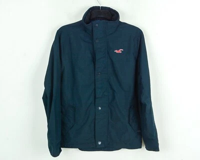 Hollister Tout Temps HOMMES S Bleu Marine Veste Polaire Manteau Doublé Les Haut - Photo 1/4
