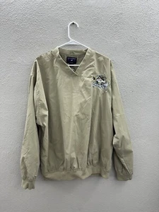 Port Authority Mens Windbreaker Size Large Tan Pensacola Ice Pilots VTG Pullover - Picture 1 of 14