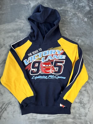 Sudadera con Capucha Pullover Disney Pixar Cars Lightening McQueen Niños Talla 5 Azul y Amarillo Foto 1 de 3