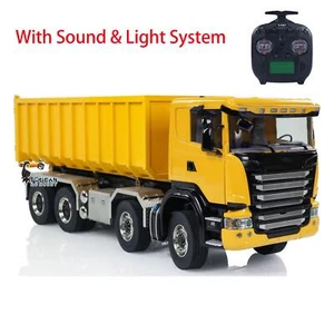 Metal 1:14 RC Hydraulic Roll-on-off Dump Truck 8x8 Full Dumper Model Sound Light - Picture 1 of 12
