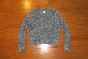M ❤️ SWEATER ❤️ H&M ❤️ GRAY CROCHET COWBOY COWGIRL WARM 50% COTTON BOUNCY KNIT - Picture 1 of 4