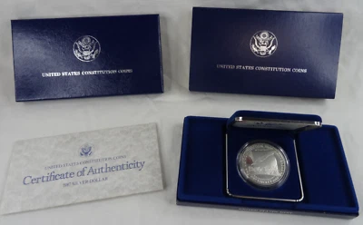 1987-S Constitution Proof Silver Dollar US Mint Commemorative $1 OGP COA - Image 1 of 4