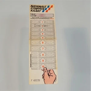 Tarjeta de tarifa de transporte vintage Holandesa National Strippen Kaart Países Bajos 1981 - Imagen 1 de 6