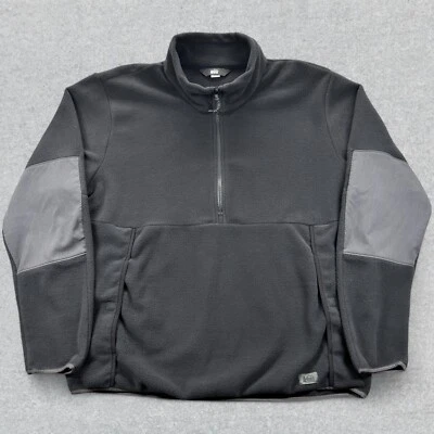 REI Co-Op Sweater Men's XL Gray 1/2 Zip Pullover Fleece Elbow Patch Hiking - Image 1 of 4