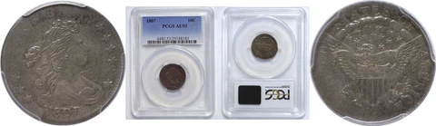 1807 Bust Dime PCGS AU-53 Cover