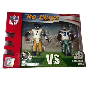 Re-Plays Action Figures Ben Roethlisberger vs DeMarcus Ware Confezione da 2 Calcio - Foto 1 di 8