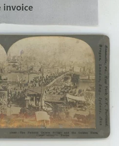 Galata Bridge Golden Horn Constantinople Turkey Keystone Stereoview - Picture 1 of 2