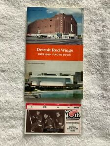  DETROIT RED WINGS NHL 1979 FACT BOOK + 70TH ANNIVERSARY TICKET ( HOWE)  