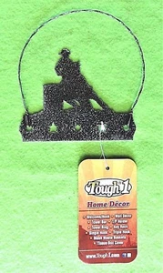 Barrel Racer Horse Metal Ornament Decor Mottled Silver & Black 4-3/4" Tough 1 - Picture 1 of 1