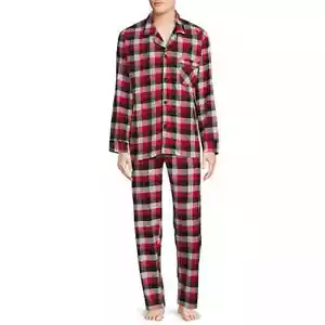 Hanes Men's 100% Cotton Flannel Plaid Pajama Top and Pant Set - Medium - Picture 1 of 5