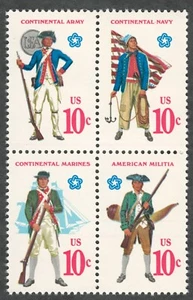 US. 1565-68. Military Uniforms. American 200 ANNIV. Block of 4. MNH. 1975 - Picture 1 of 1
