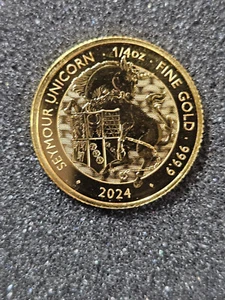 ๐ 2024 1/4 oz British Tudor Queen's Beasts: Seymour Unicorn .9999 Gold Coin BU - Picture 1 of 3