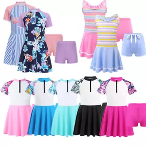 Mädchen Kinder Einteiler Badeanzug Schwimmrock Baderock Bade Kleid Schwimmanzug - Bild 1 von 91