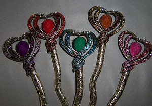 Heart Rhinestones Hair Stick Antique Style Hairpin Chignon Pin, Fast Ship - Picture 1 of 5